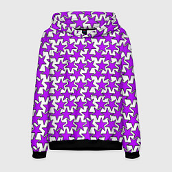 Толстовка-худи мужская Ретро звёзды фиолетовые, цвет: 3D-черный
