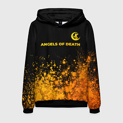 Толстовка-худи мужская Angels of Death - gold gradient: символ сверху, цвет: 3D-черный