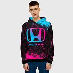 Толстовка-худи мужская Honda - neon gradient, цвет: 3D-черный — фото 2