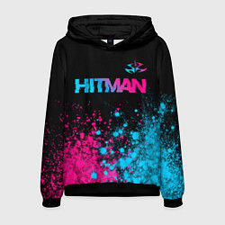Мужская толстовка Hitman - neon gradient: символ сверху