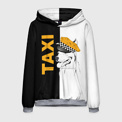 Мужская толстовка Собака в кепке таксиста
