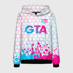 Мужская толстовка GTA neon gradient style: символ сверху