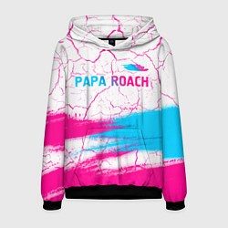 Мужская толстовка Papa Roach neon gradient style: символ сверху