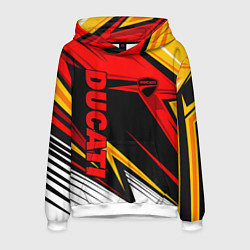 Толстовка-худи мужская Ducati - red uniform, цвет: 3D-белый
