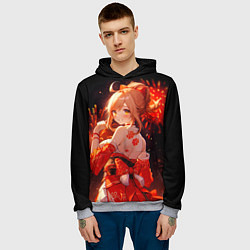 Толстовка-худи мужская Ёимия - фейервеки, цвет: 3D-меланж — фото 2