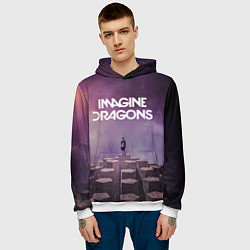 Толстовка-худи мужская Imagine Dragons обложка альбома Night Visions, цвет: 3D-белый — фото 2
