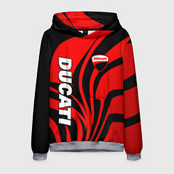 Толстовка-худи мужская Ducati - red stripes, цвет: 3D-меланж
