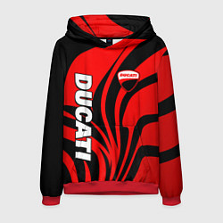 Толстовка-худи мужская Ducati - red stripes, цвет: 3D-красный