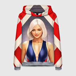 Толстовка-худи мужская Девушка блондинка в спортивном костюме, цвет: 3D-меланж