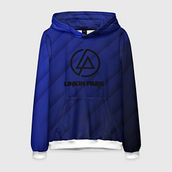 Толстовка-худи мужская Linkin park лого градиент, цвет: 3D-белый