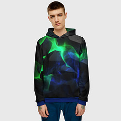 Толстовка-худи мужская Неоновая лава из плит, цвет: 3D-синий — фото 2
