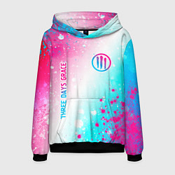 Мужская толстовка Three Days Grace neon gradient style: надпись, сим