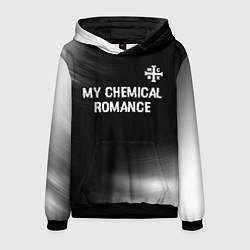 Толстовка-худи мужская My Chemical Romance glitch на темном фоне: символ, цвет: 3D-черный