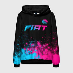 Мужская толстовка Fiat - neon gradient: символ сверху