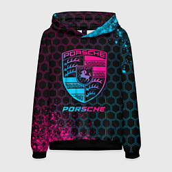 Толстовка-худи мужская Porsche - neon gradient, цвет: 3D-черный