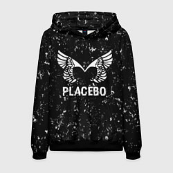 Толстовка-худи мужская Placebo glitch на темном фоне, цвет: 3D-черный