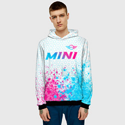 Толстовка-худи мужская Mini neon gradient style: символ сверху, цвет: 3D-черный — фото 2