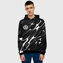 Толстовка-худи мужская Volkswagen - острые линии, цвет: 3D-черный — фото 2