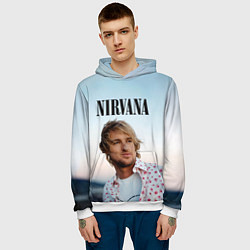 Толстовка-худи мужская Тру фанат Nirvana, цвет: 3D-белый — фото 2