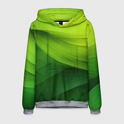 Толстовка-худи мужская Зеленая абстракция, цвет: 3D-меланж