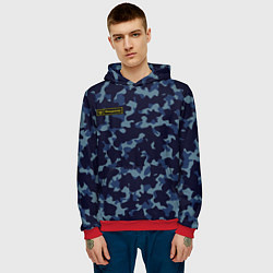 Толстовка-худи мужская Камуфляж с нашивкой - Владимир, цвет: 3D-красный — фото 2