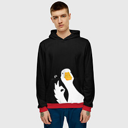 Толстовка-худи мужская Ок гусь, цвет: 3D-красный — фото 2