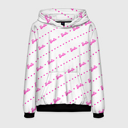 Толстовка-худи мужская Барби паттерн - логотип и сердечки, цвет: 3D-черный