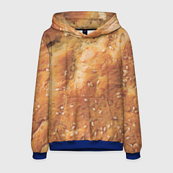 Толстовка-худи мужская Хлеб с кунжутом, цвет: 3D-синий