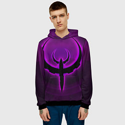 Толстовка-худи мужская Quake фиолетовый, цвет: 3D-черный — фото 2