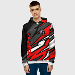 Толстовка-худи мужская Honda - CR-V - геометрия, цвет: 3D-белый — фото 2