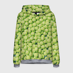 Толстовка-худи мужская Узор из теннисных мячей, цвет: 3D-меланж
