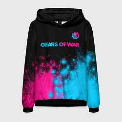 Мужская толстовка Gears of War - neon gradient: символ сверху