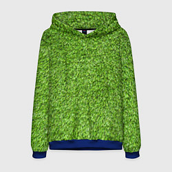 Толстовка-худи мужская Зелёный газон, цвет: 3D-синий
