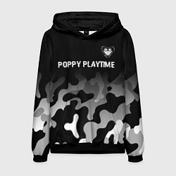 Мужская толстовка Poppy Playtime glitch на темном фоне: символ сверх
