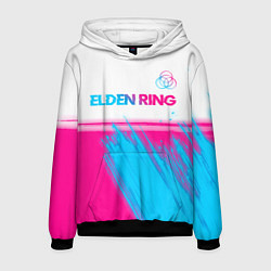 Толстовка-худи мужская Elden Ring neon gradient style: символ сверху, цвет: 3D-черный