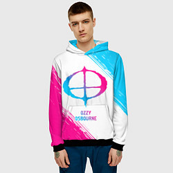 Толстовка-худи мужская Ozzy Osbourne neon gradient style, цвет: 3D-черный — фото 2