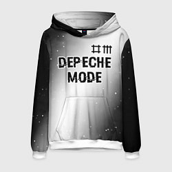 Мужская толстовка Depeche Mode glitch на светлом фоне: символ сверху