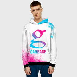 Толстовка-худи мужская Garbage neon gradient style, цвет: 3D-черный — фото 2