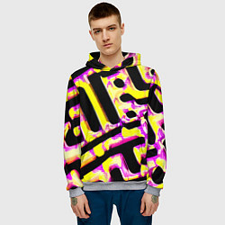 Толстовка-худи мужская Абстракция - лабиринт, цвет: 3D-меланж — фото 2