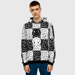 Толстовка-худи мужская Smile chaos, цвет: 3D-черный — фото 2