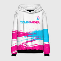 Мужская толстовка Tomb Raider neon gradient style посередине