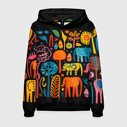 Мужская толстовка Африканский узор со слонами - нейросеть