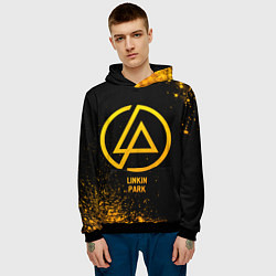 Толстовка-худи мужская Linkin Park - gold gradient, цвет: 3D-черный — фото 2