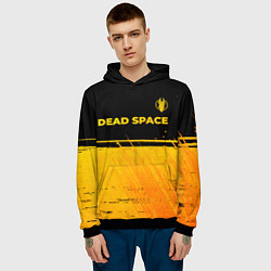 Толстовка-худи мужская Dead Space - gold gradient посередине, цвет: 3D-черный — фото 2