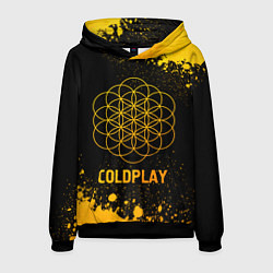 Толстовка-худи мужская Coldplay - gold gradient, цвет: 3D-черный