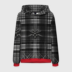 Мужская толстовка Черно-белая шотландская клетка