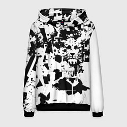 Толстовка-худи мужская Морда льва - абстракция, цвет: 3D-черный