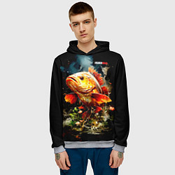 Толстовка-худи мужская Carp fisherman, цвет: 3D-меланж — фото 2
