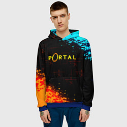 Толстовка-худи мужская Portal x Half life, цвет: 3D-синий — фото 2