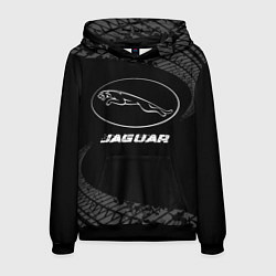 Мужская толстовка Jaguar speed на темном фоне со следами шин